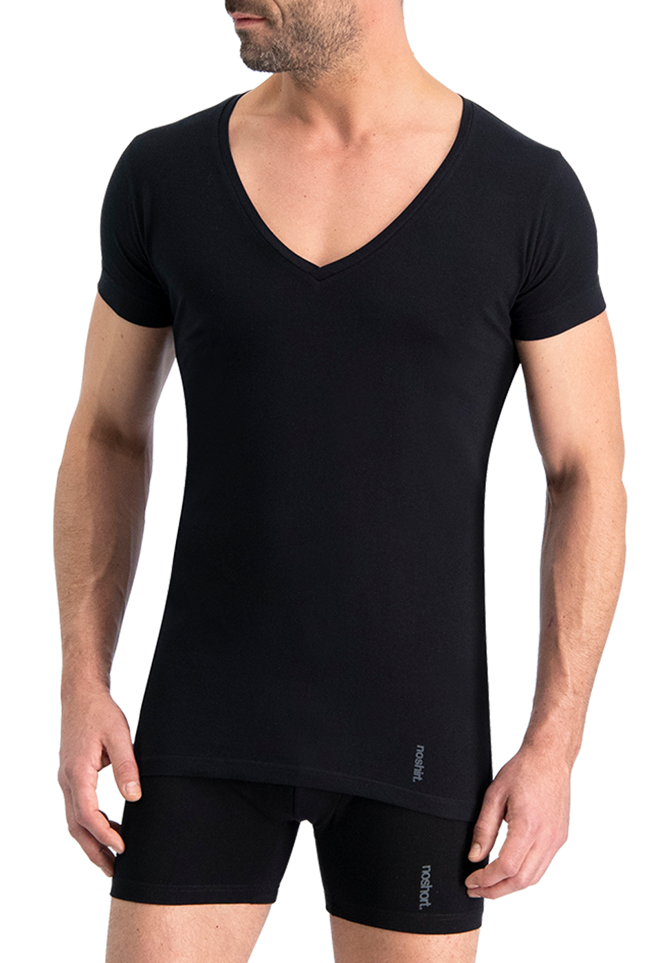 NOSHIRT lite - deep V - zwart