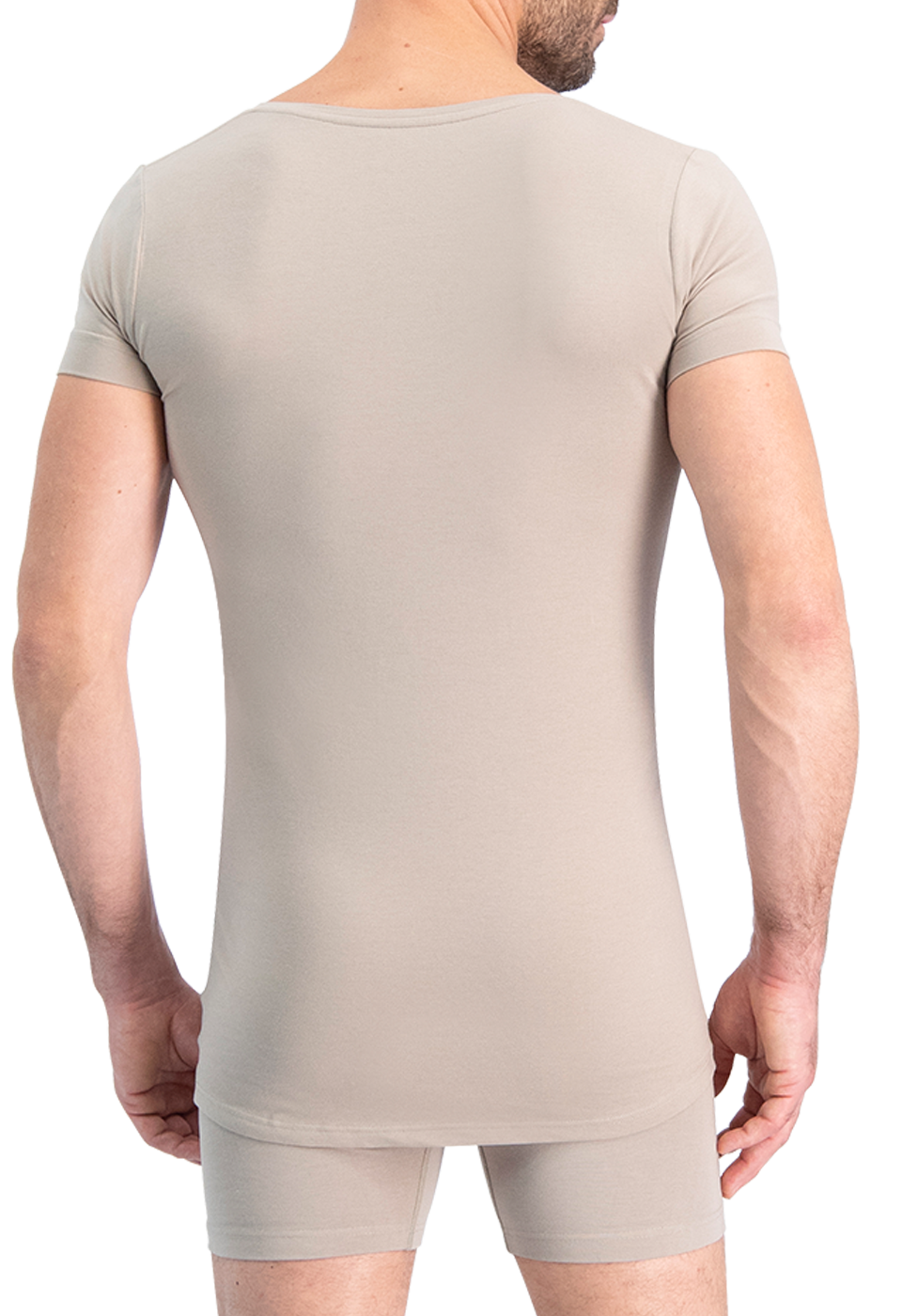 NOSHIRT lite - regular V - invisible khaki - achterkant