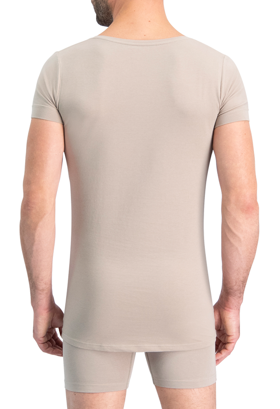 NOSHIRT nature - deep V - invisible khaki - achterkant