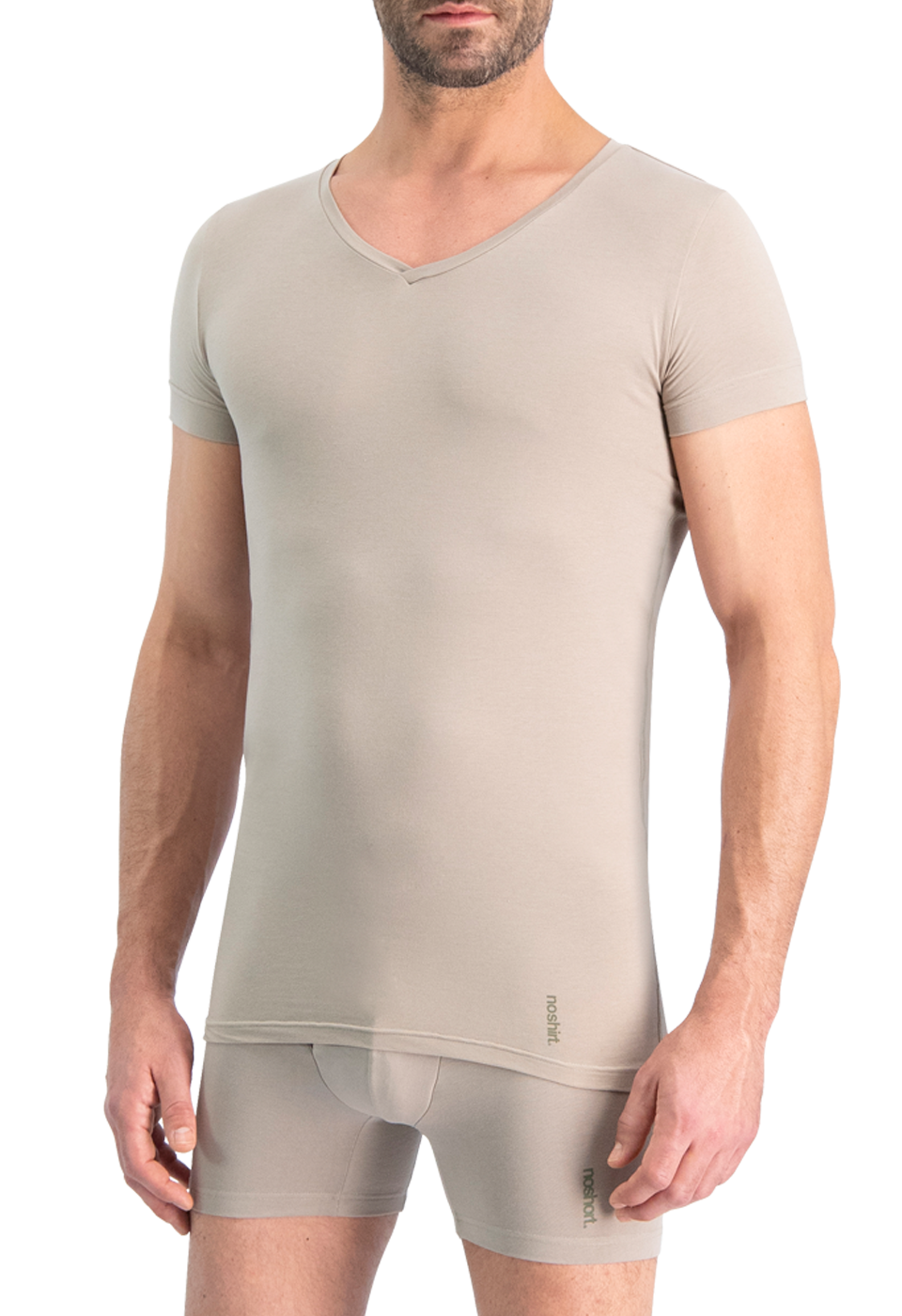 NOSHIRT nature - regular V - invisible khaki