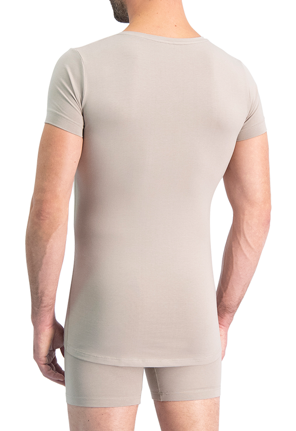 NOSHIRT original - regular V - invisible khaki - achterkant