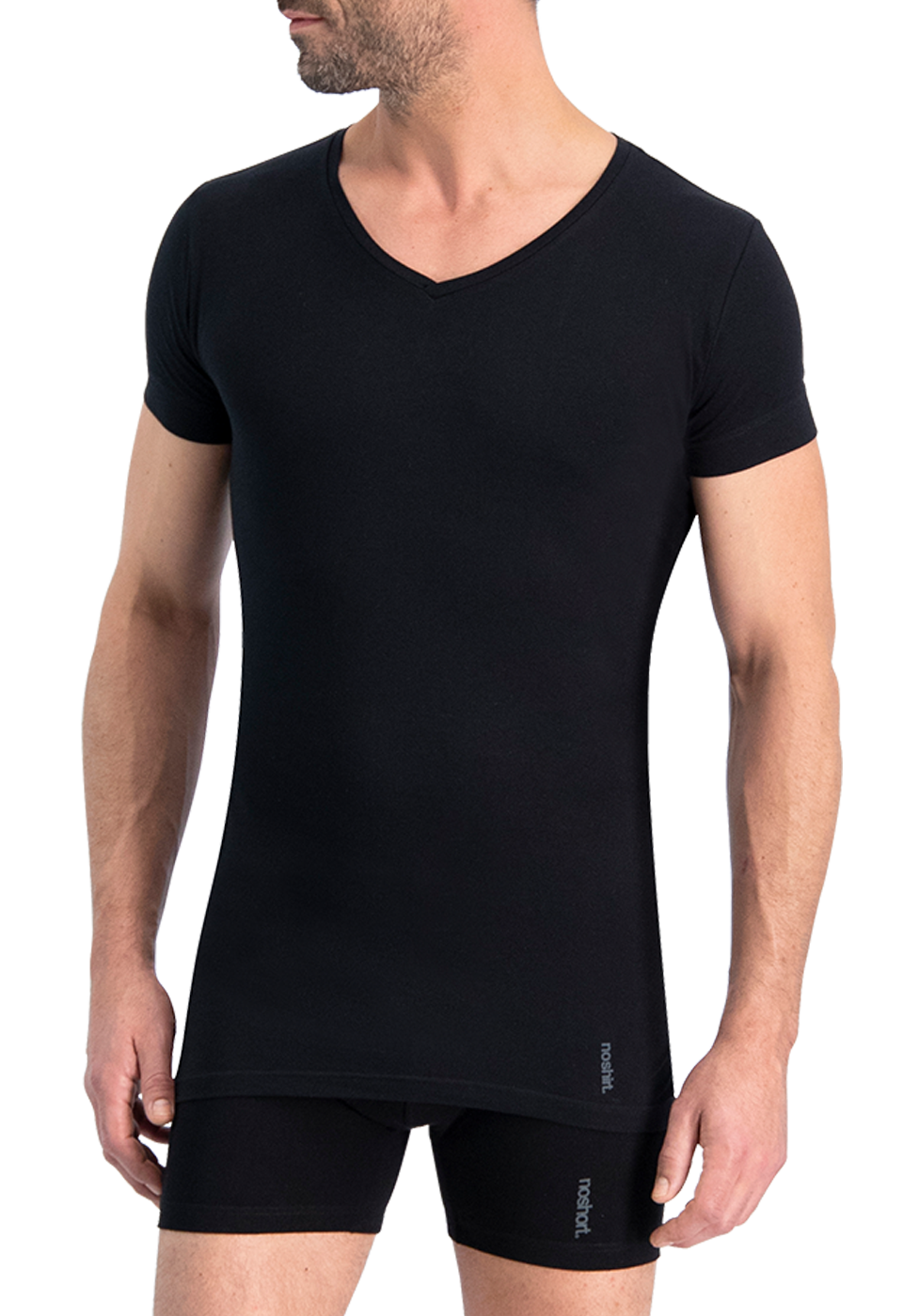 NOSHIRT original - regular V - zwart